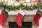 Brown Mantel Garland & Christmas Stocking Holder, 2ct.